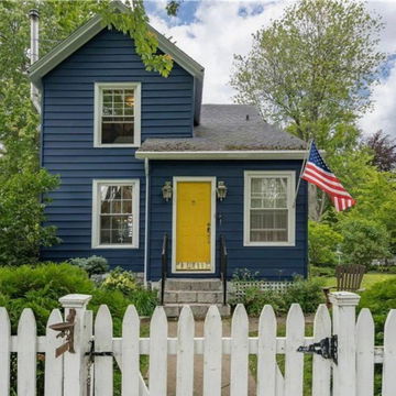 A fresh blue painted house