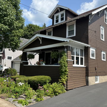 dark red wood exterior