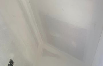 Seams on a ceiling that have been filled